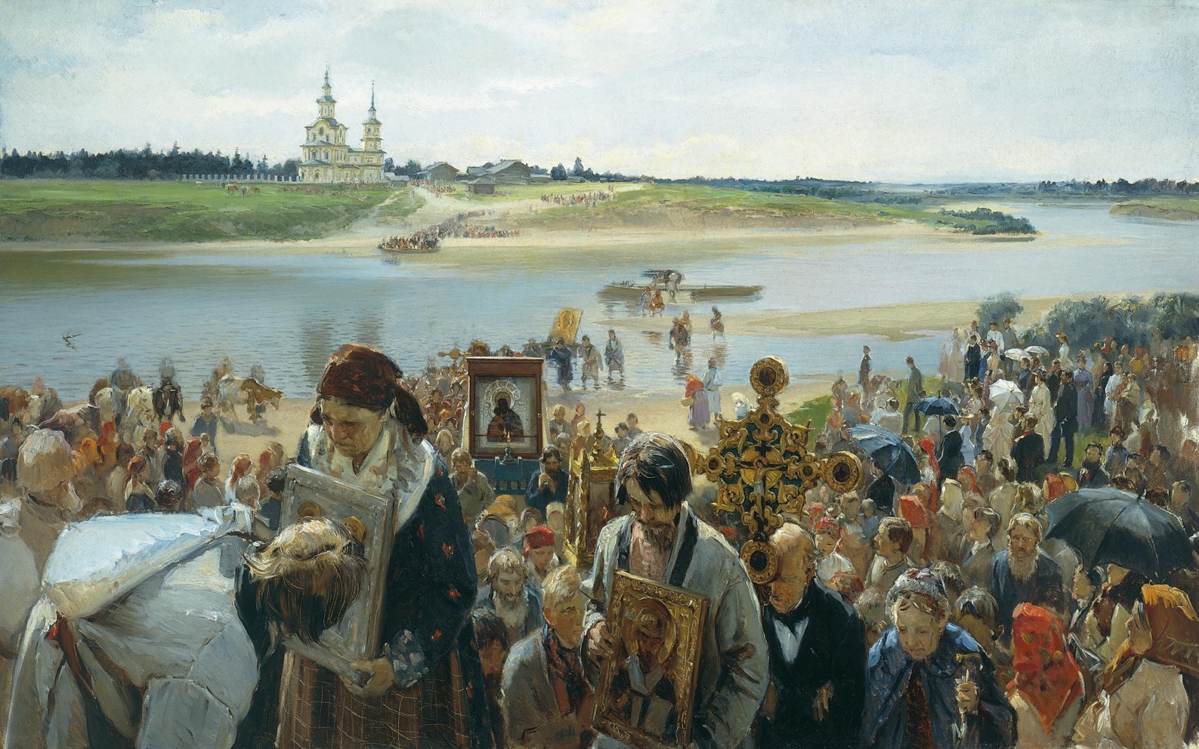 Крестный ход. (1893. Холст, масло). Илларион Михайлович ПРЯНИШНИКОВ (1840-1894)